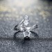 Round Cut White Sapphire Star S925 Silver Promise Rings