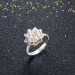 Lotus Gold Bead S925 Silver Promise Rings