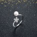 Pearl Round Cut White Sapphire S925 Silver Promise Rings