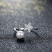 Pearl Round Cut White Sapphire S925 Silver Promise Rings