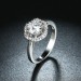 Round Cut White Sapphire Halo S925 Silver Engagement Rings