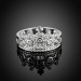 Round Cut White Sapphire Crown S925 Silver Promise Rings