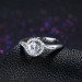 Round Cut White Sapphire S925 Silver Halo Engagement Rings