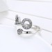 Key Round Cut White Sapphire S925 Silver Promise Rings