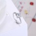 Petal Round Cut White Sapphire S925 Silver Engagement Rings
