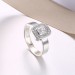 Halo Radiant Cut White Sapphire S925 Silver Engagement Rings