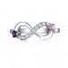 Round Cut Pink & Amethyst White Sapphire S925 Silver Infinity Rings