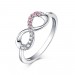 Round Cut Pink & White Sapphire S925 Silver Infinity Rings