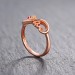 Round Cut Ruby & Topaz Blue Sapphire Rose Gold S925 Silver Infinity Rings