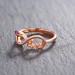 Round Cut Ruby & Topaz Blue Sapphire Rose Gold S925 Silver Infinity Rings