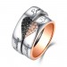 Endless Love White and Black Sapphire s925 Silver Rose Gold Couple Rings