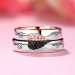 Endless Love White and Black Sapphire s925 Silver Rose Gold Couple Rings