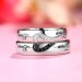Ture Love White and Black Sapphire s925 Silver Couple Rings