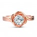 Round Cut White Sapphire Sterling Silver Rose Gold Promise Rings
