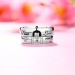 "Ture Love" Lock White and Black Sapphire s925 Silver Couple Rings