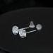 8mm Created White Sapphire Sterling Silver Stud Earrings
