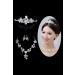 Awesome Alloy Clear Crystals Flower Wedding Headpieces Necklaces Earrings Set