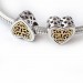 Gold & Silver Heart Charm Sterling Silver