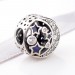 Moon & Blue Stars Charm Sterling Silver