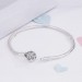 Snowflake Crystal Round Shape Clasp Bracelet Sterling Silver