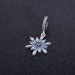 Snowflake with Blue Stones Charm Sterling Silver