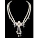 Charming Pearls Alloy Clear Crystals Wedding Headpieces Necklaces Earrings Set