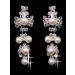 Fashionable Alloy Clear Crystals Pearls Wedding Headpieces Necklaces Earrings Set