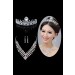 New Style Alloy Clear Crystals Wedding Headpieces Necklaces Earrings Set