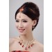 New Style Beautiful Alloy Crystals Pearls Wedding Headpieces Necklaces Earrings Set