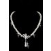 Nice Pearls Alloy Clear Crystals Wedding Headpieces Necklaces Earrings Set