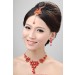Nice Pearls Alloy Crystals Wedding Headpieces Necklaces Earrings Set