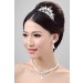 Stunning Alloy Clear Crystals Pearls Wedding Headpieces Necklaces Earrings Set