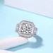 Round Cut Created White Sapphire Halo 925 Sterling Silver Engagement Ring