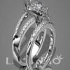 360° - Pear Cut White Sapphire 925 Sterling Silver Women's Ring Bridal Set (500759)