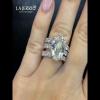 Lajerrio Display: Oval Cut White Sapphire 925 Sterling Silver 3-Piece Bridal Sets